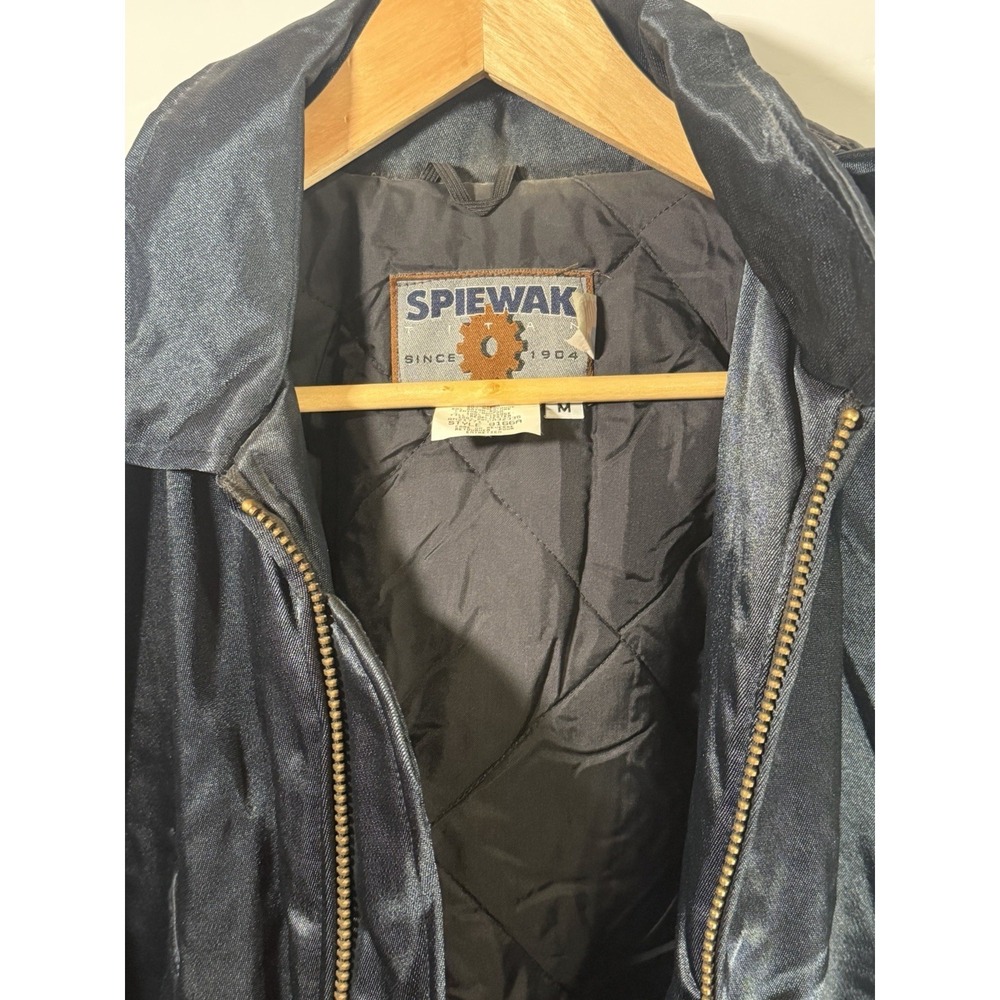 Spiewak USA Made Jacket Mens Medium Black Hooded Military Parka Quilted Lined - Picture 11 of 11
